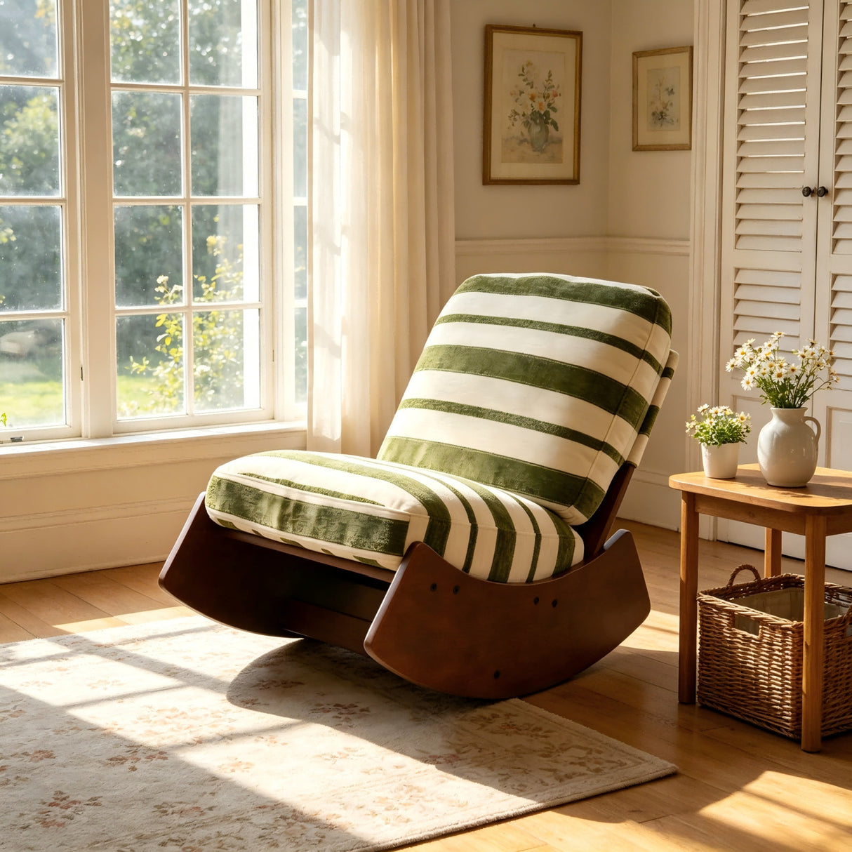 Solid Wood Frame Rocking Chair | OROA