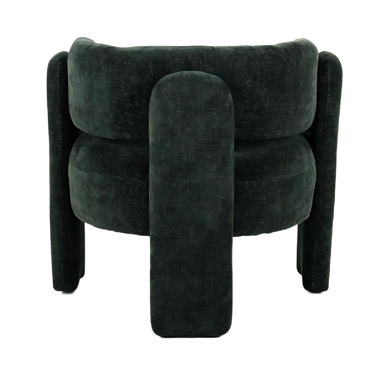 Green Textured Fabric Barrel Accent Chair | OROA