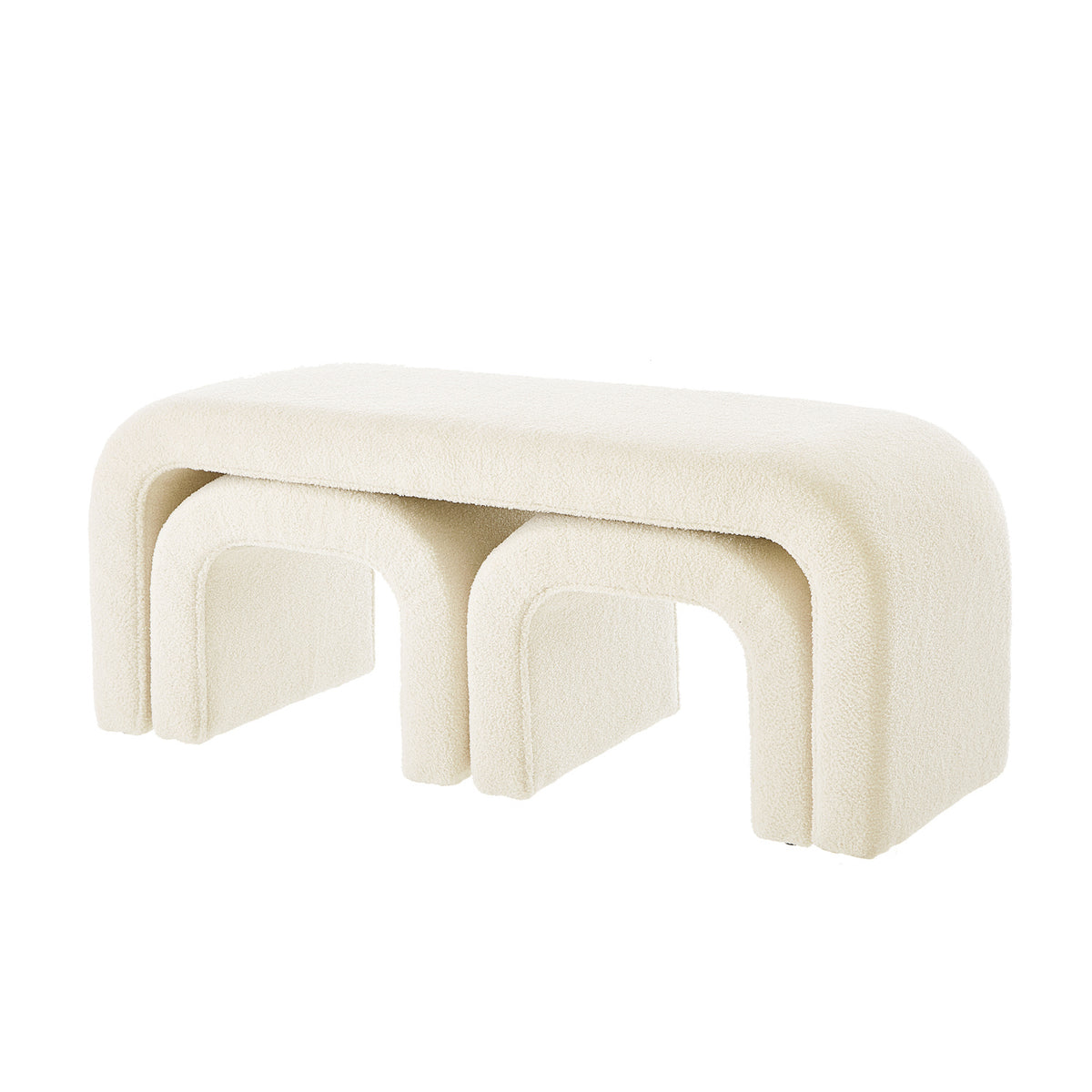 Modern European furniture - U-Shaped Modern Ottoman Bench Set of 3 - www.oroa.com