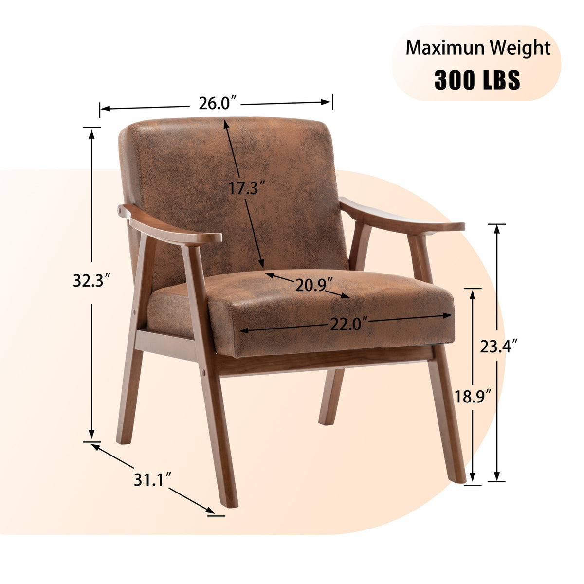 Modern European furniture - Wingback Solid Wood Frame Armchair - www.oroa.com
