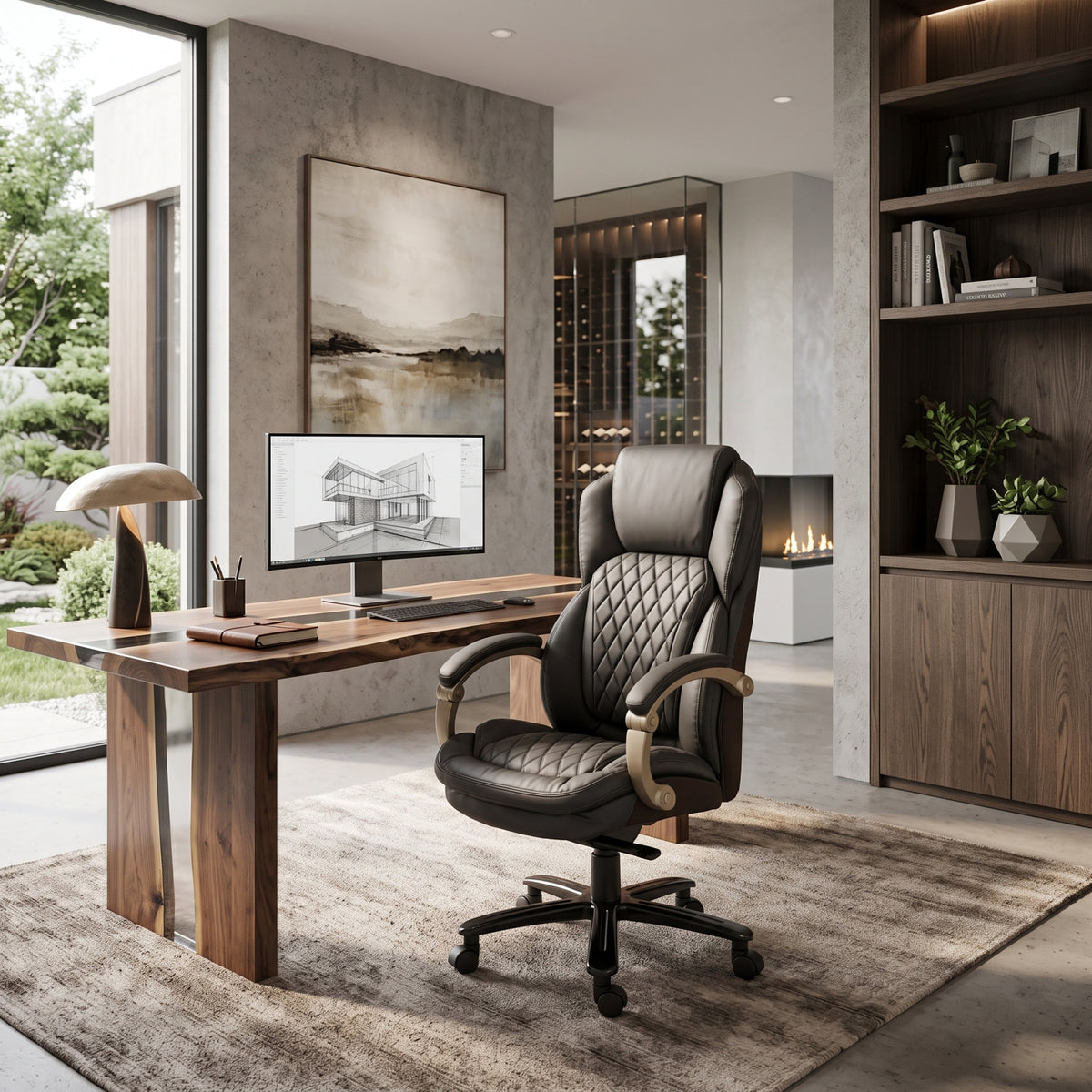 Leather Upholstered Executive Office Chair | OROA