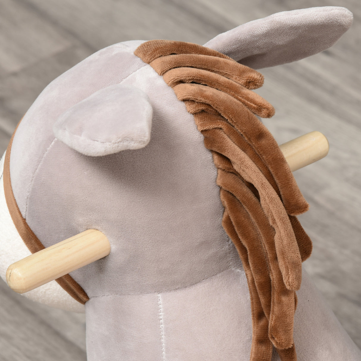 Gray Plush Ride-On Rocking Horse Donkey Toy | OROA Kids