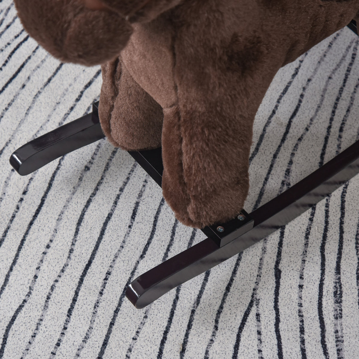 Brown Plush Ride-On Rocking Horse with Bear Toy | OROA Kids