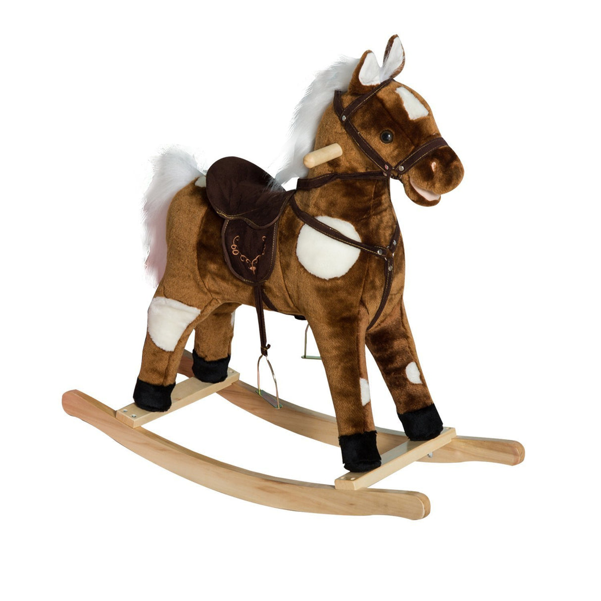 Kids Plush Metal Ride-On Rocking Horse Toy | OROA Kids