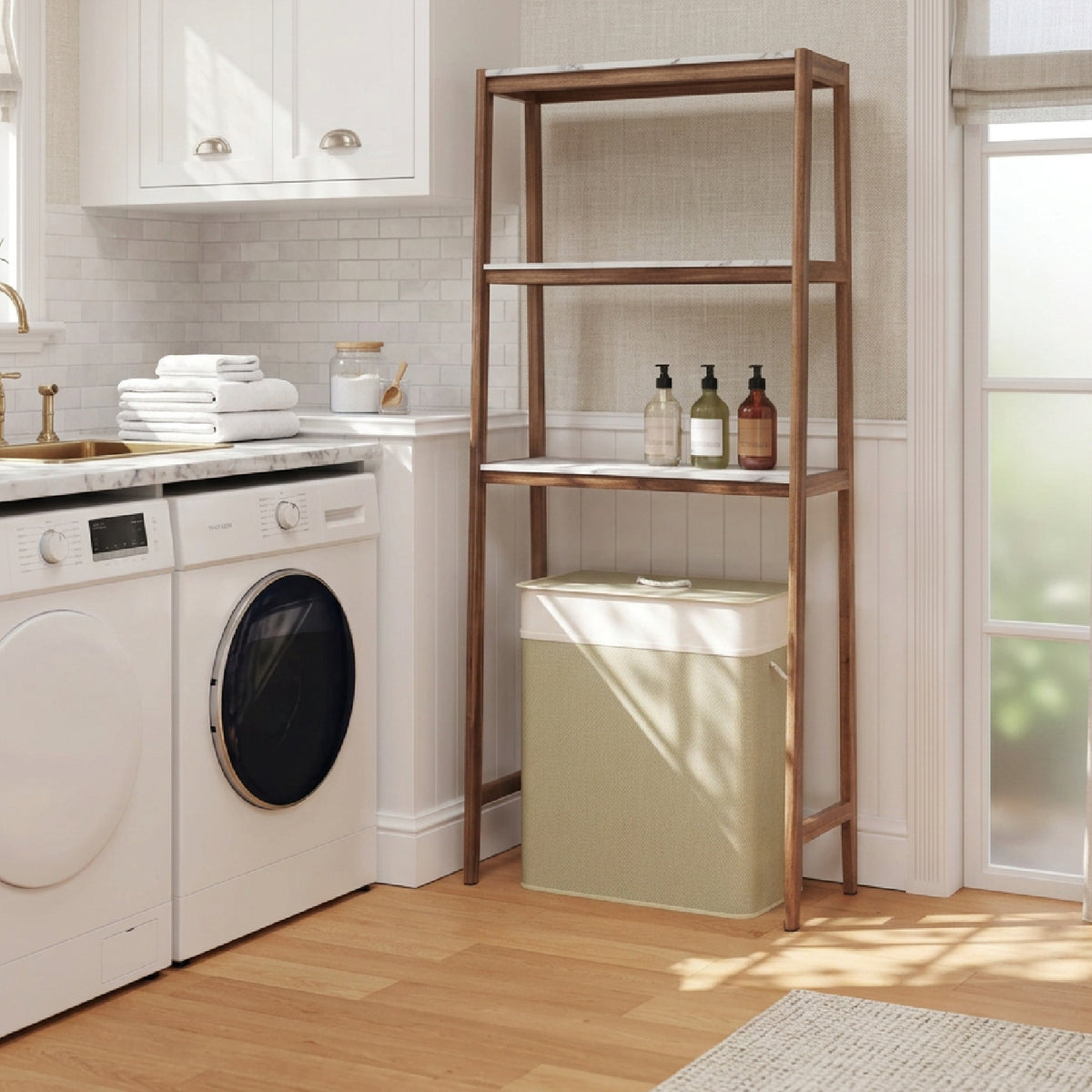 Modern European furniture - Natural Bamboo Double Laundry Hamper - www.oroa.com