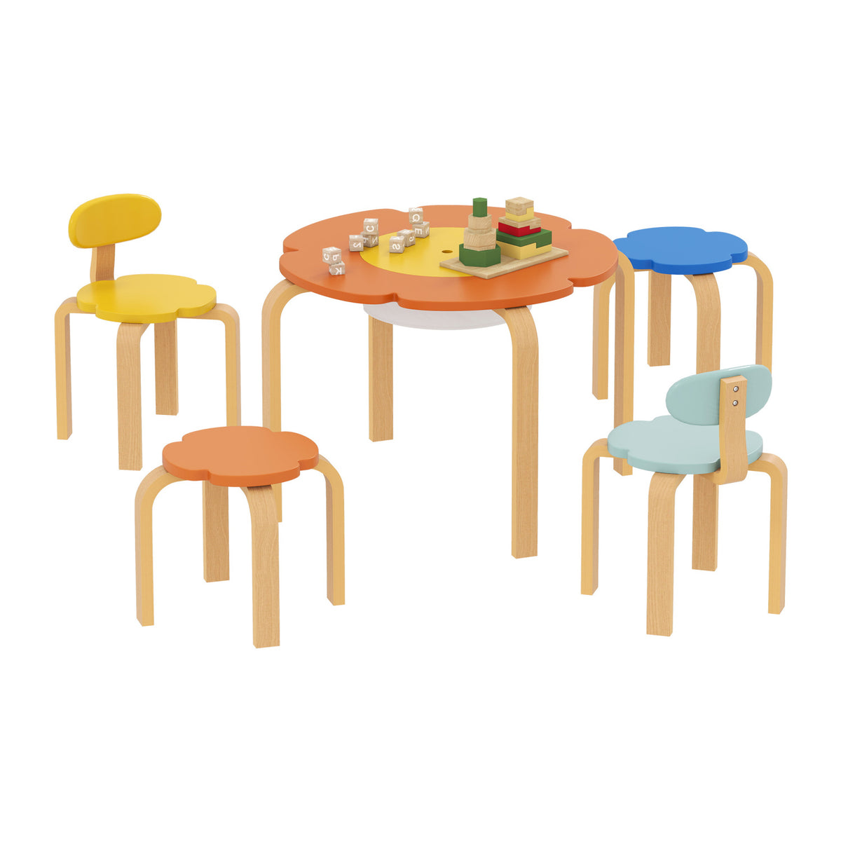 Multicolor Kids Table and Chairs Set | OROA Kids