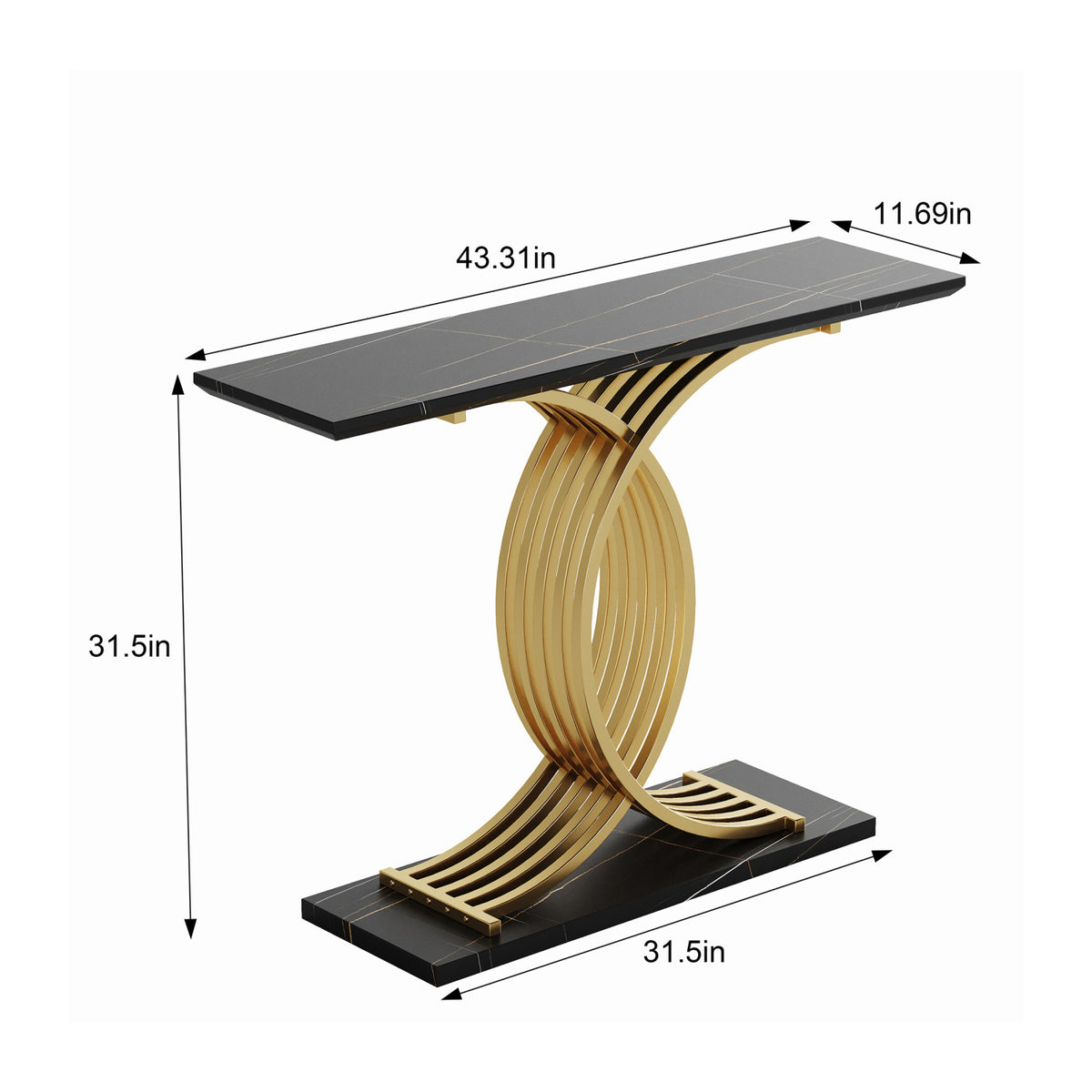 Modern European furniture - Black & Gold Console Table - www.oroa.com
