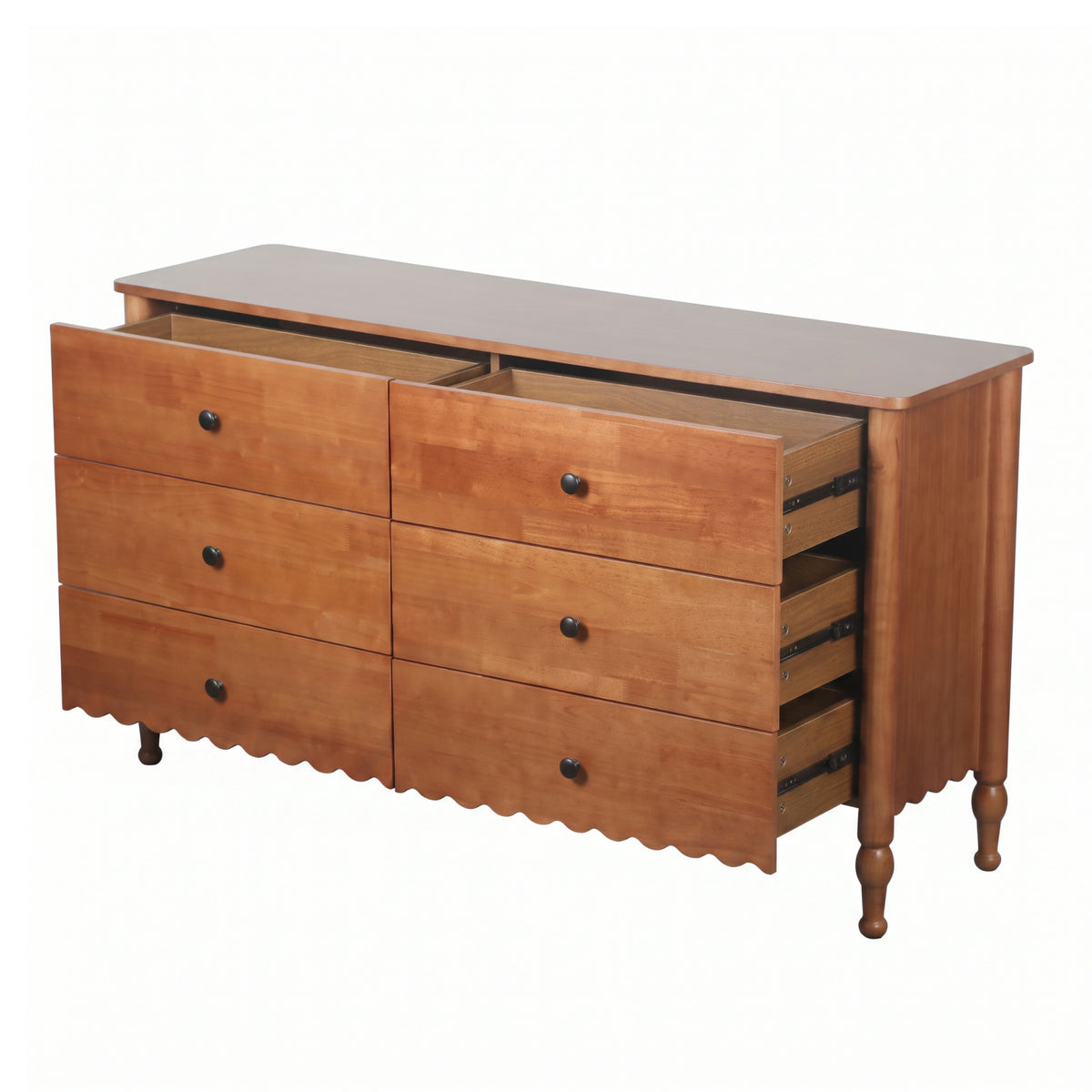 Modern European furniture - Mid-Century 6-Drawer Wooden Dresser - www.oroa.com
