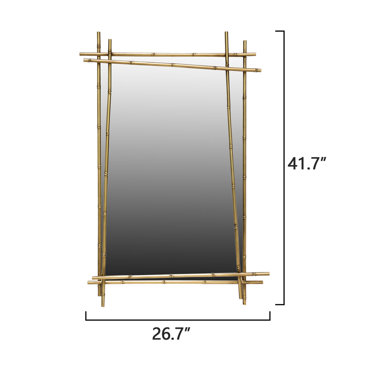 Modern European furniture - Rectangular Metal Bamboo-Inspired Wall Mirror - www.oroa.com