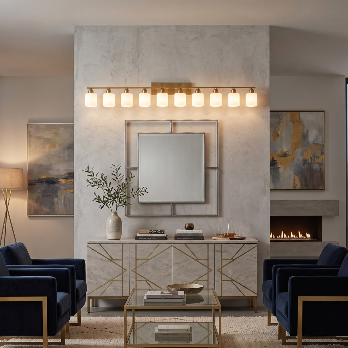 65" Gold 10-Light Vanity Wall Fixture | OROA