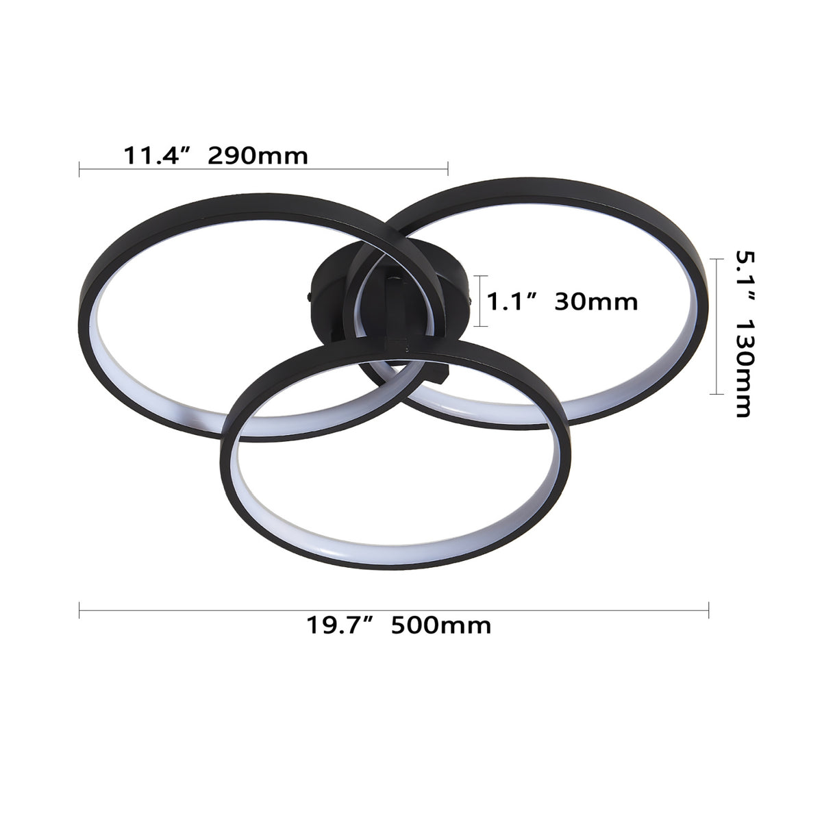 Modern European furniture - 3-Ring LED Ceiling Lamp - www.oroa.com