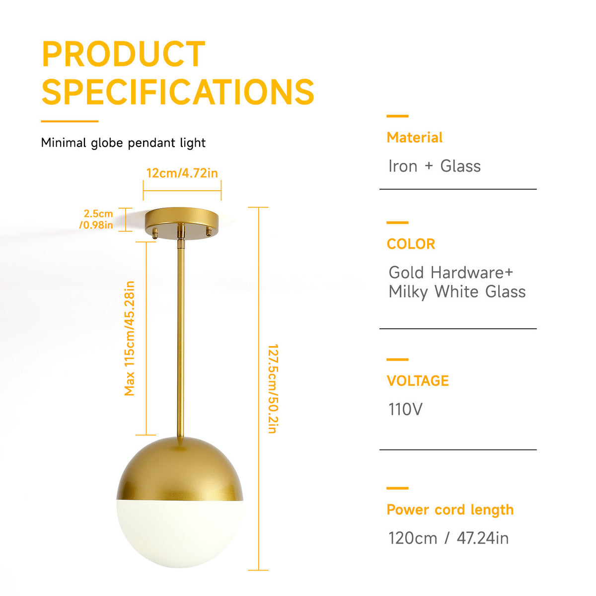 Modern European furniture - Brushed Gold Pendant Lights (2) - www.oroa.com