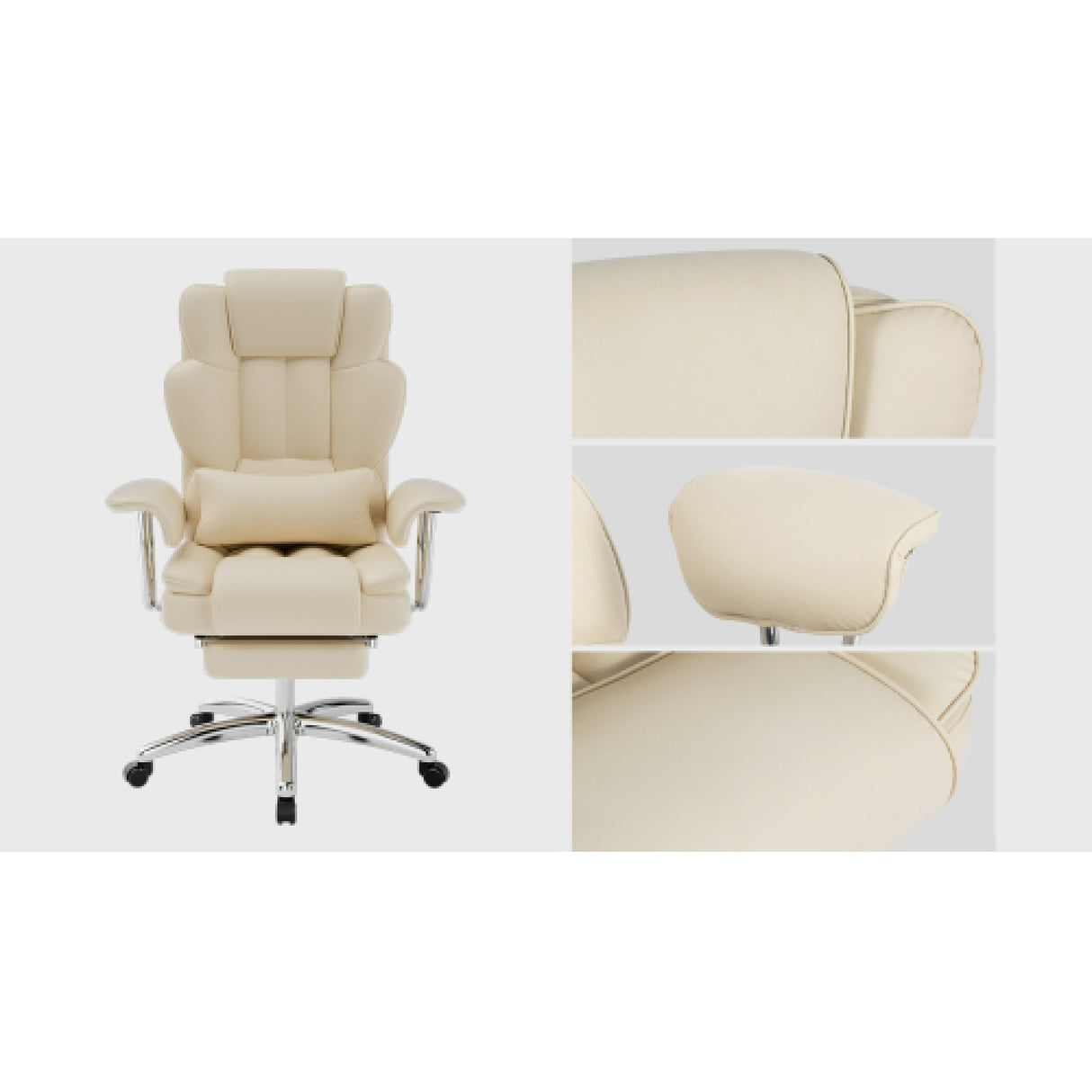 Modern European furniture - Beige Executive Leather Office Chair - www.oroa.com