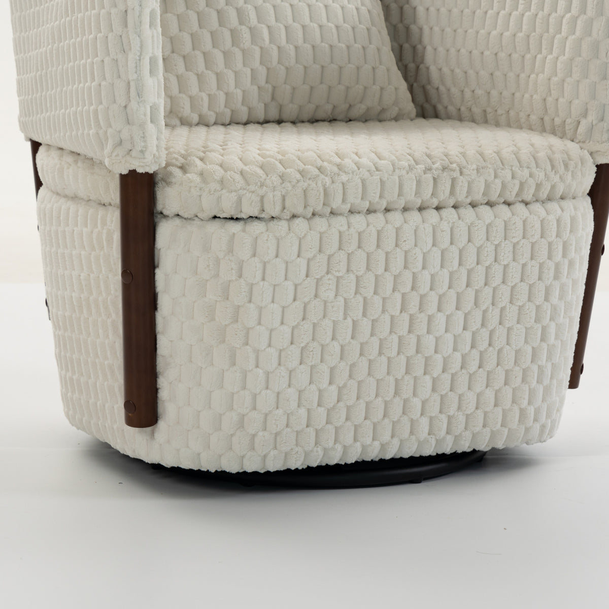 Mid-Century Modern Swivel Upholstered Accent Chair | OROA