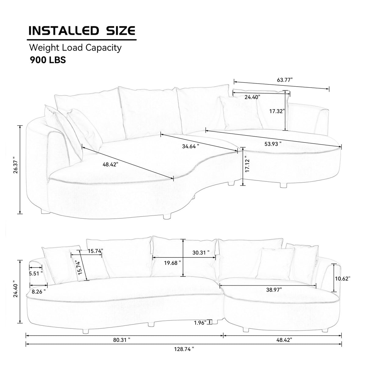 Modern Sectional Curved Sofa | OROA