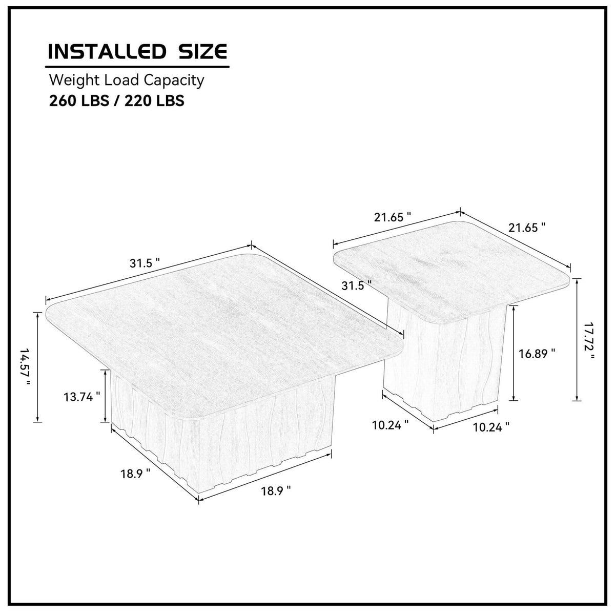 Modern European furniture - Wavy Fluted Nesting Coffee Tables (2) - www.oroa.com
