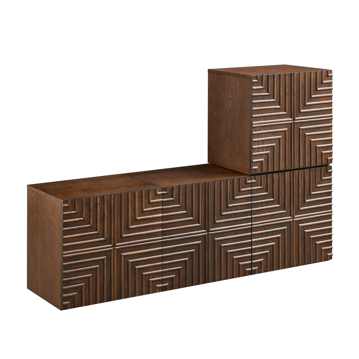 Modern European furniture - Geometric Embossed Relief Nightstand - www.oroa.com