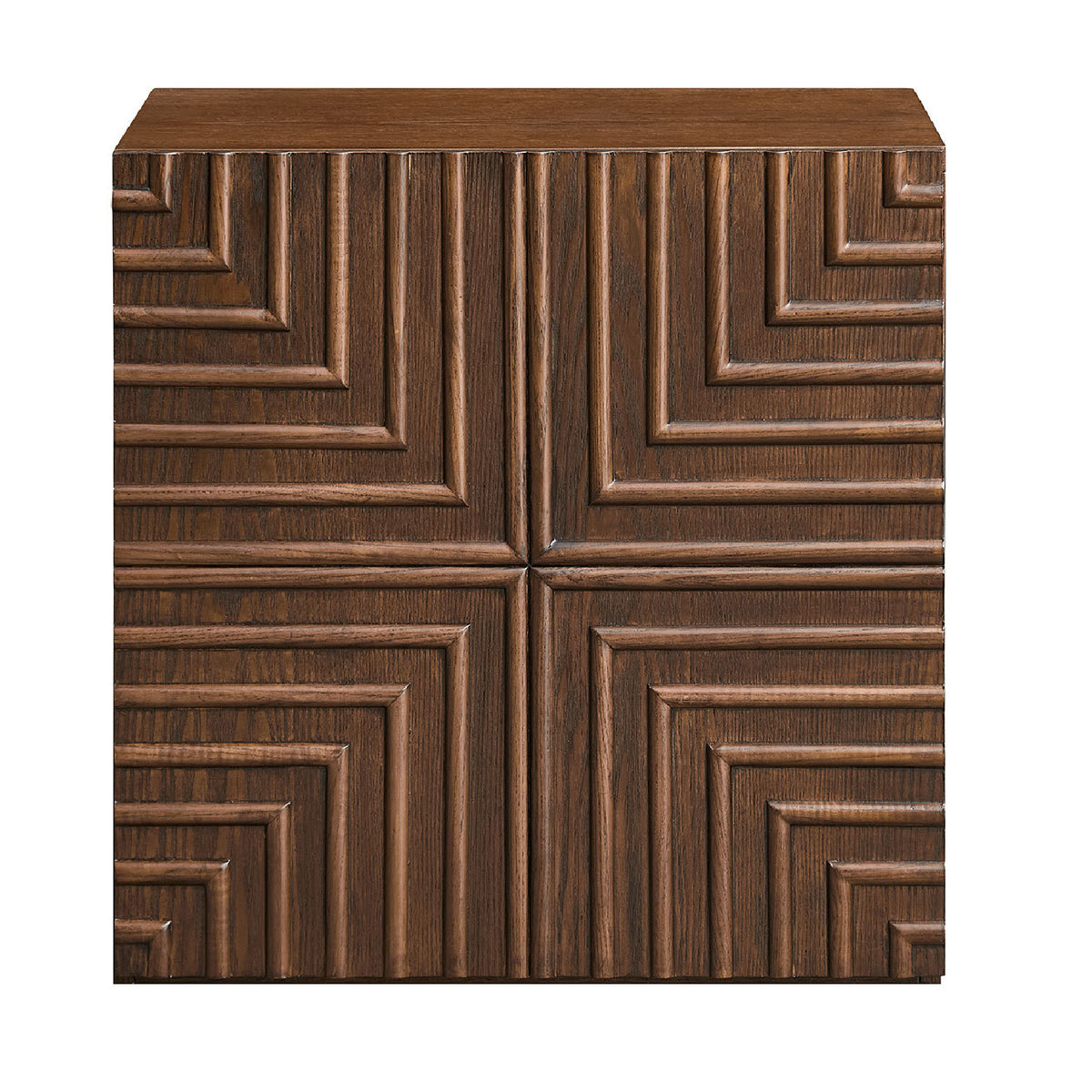 Modern European furniture - Geometric Embossed Relief Nightstand - www.oroa.com