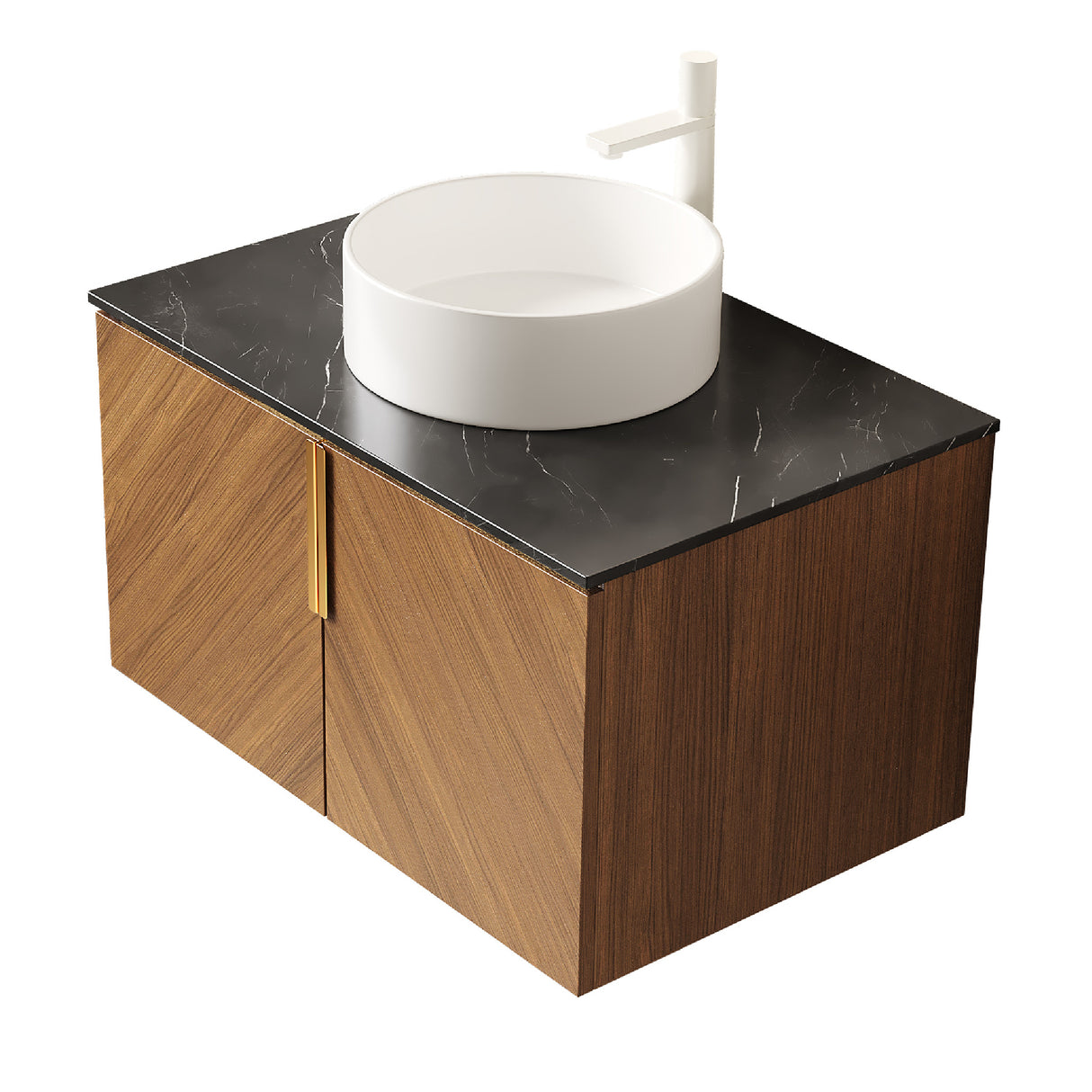 Oakwood Wall-Mounted Bathroom Vanity with Sink | OROA