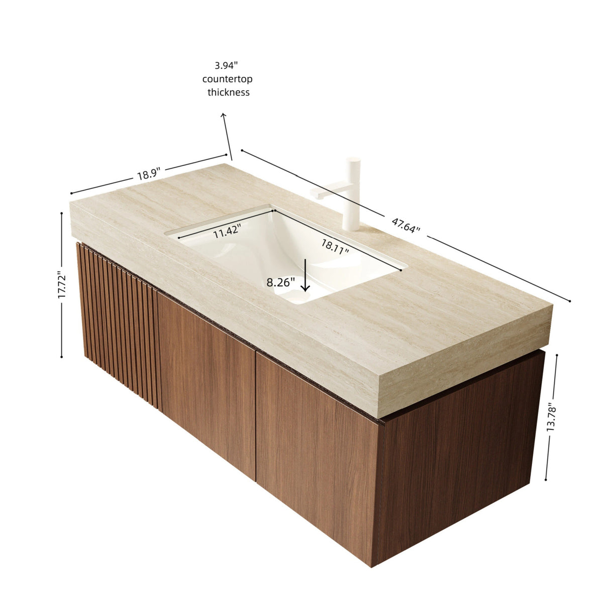 Floating Plywood Vanity Storage Cabinet | OROA