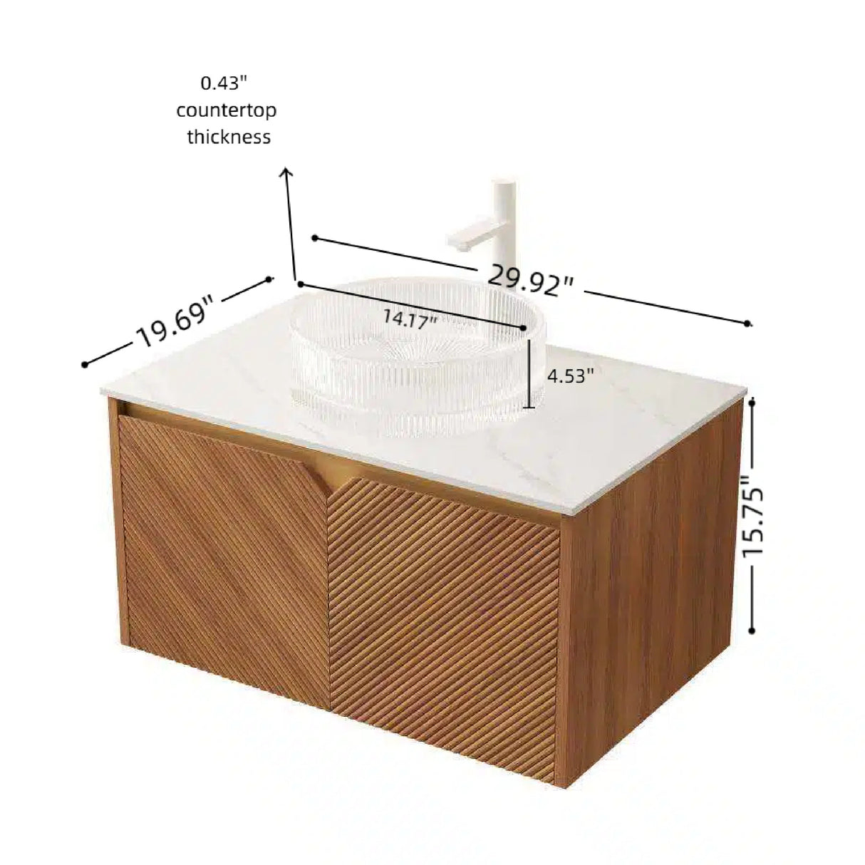 Modern Floating Bathroom Vanity with Sink | OROA