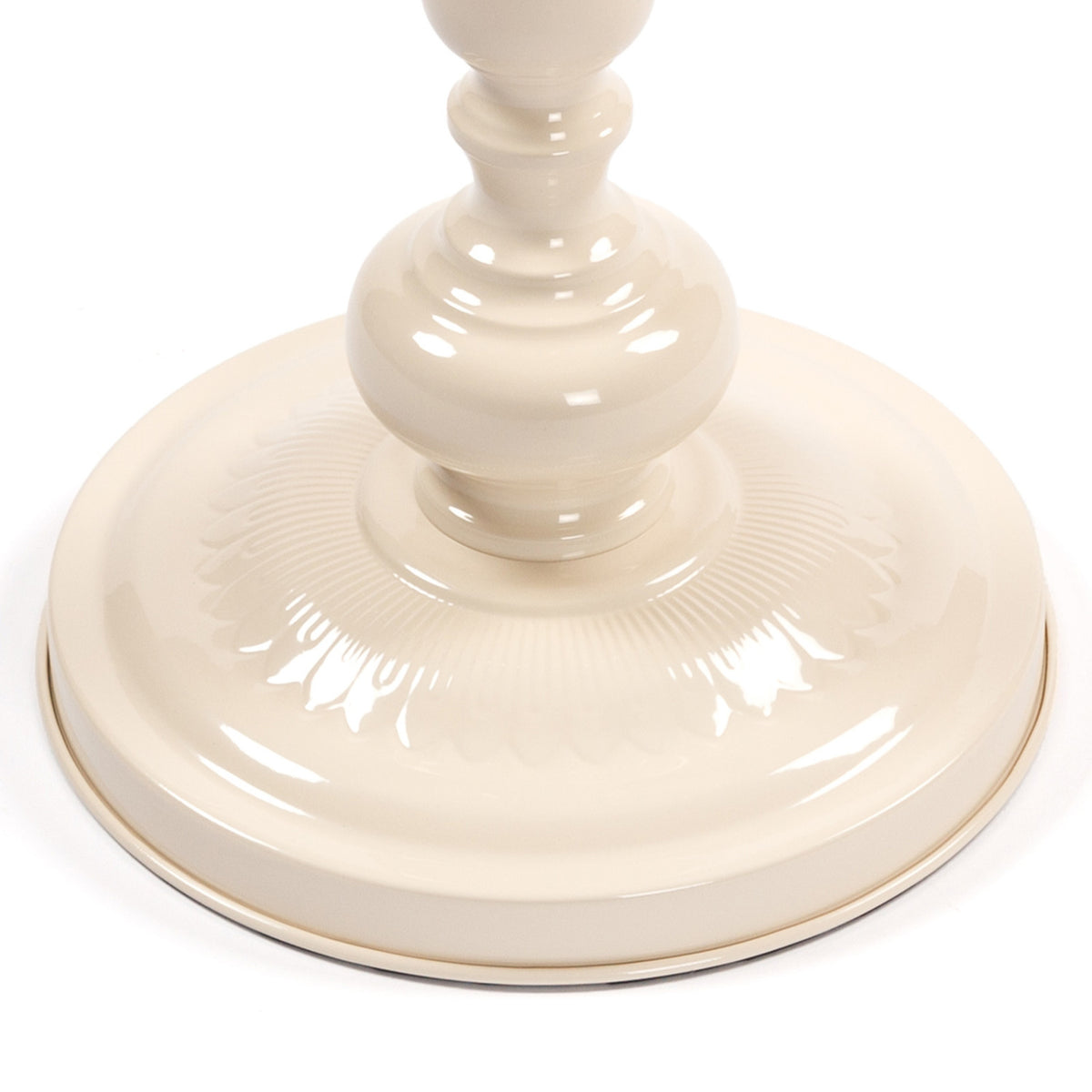 Modern European furniture - Vintage Cream White Metal Round Side Table - www.oroa.com