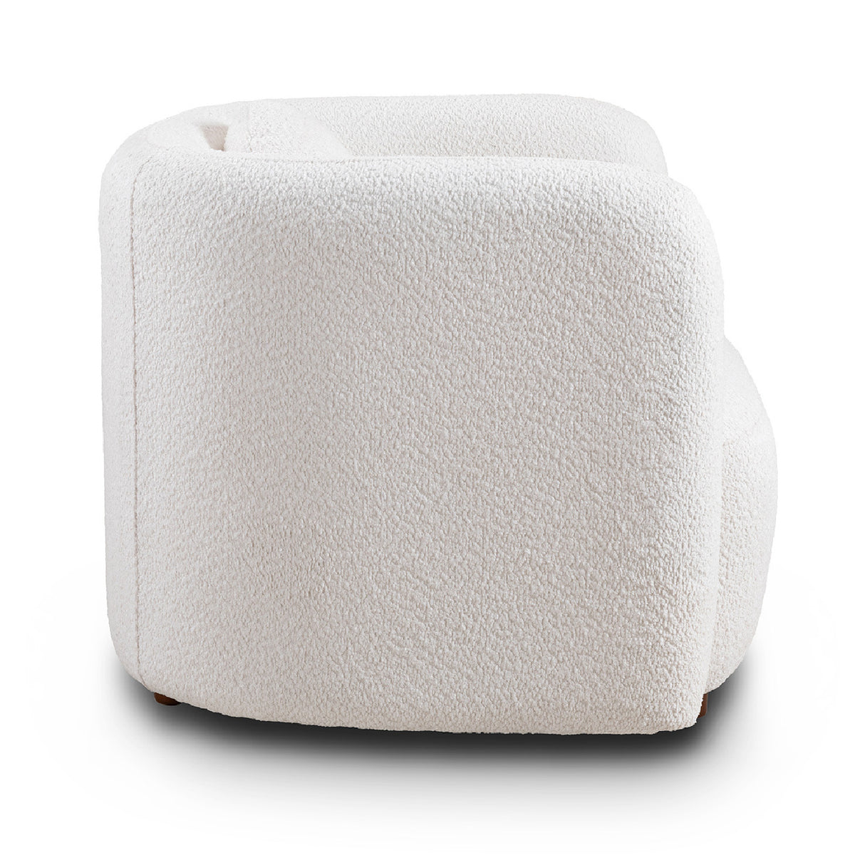 White Boucle Upholstered Barrel Chair | OROA