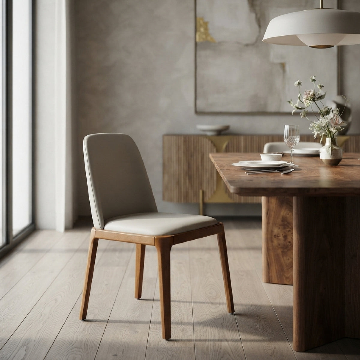 Leather Upholstered Dining Chairs (2) | OROA