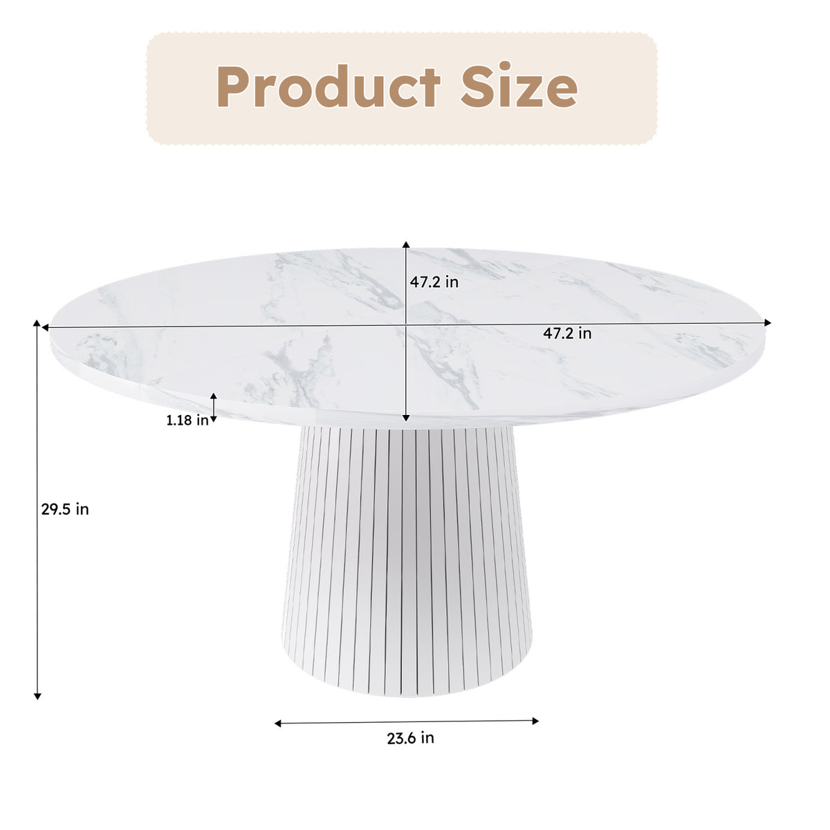 Modern European furniture - Round White Marble Dining Table - www.oroa.com