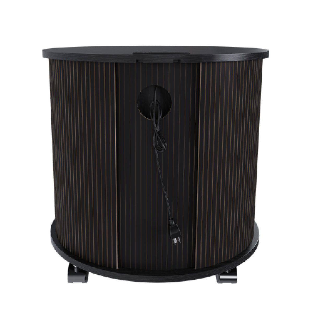 Modern Cylinder Nightstand with Charging Station | OROA