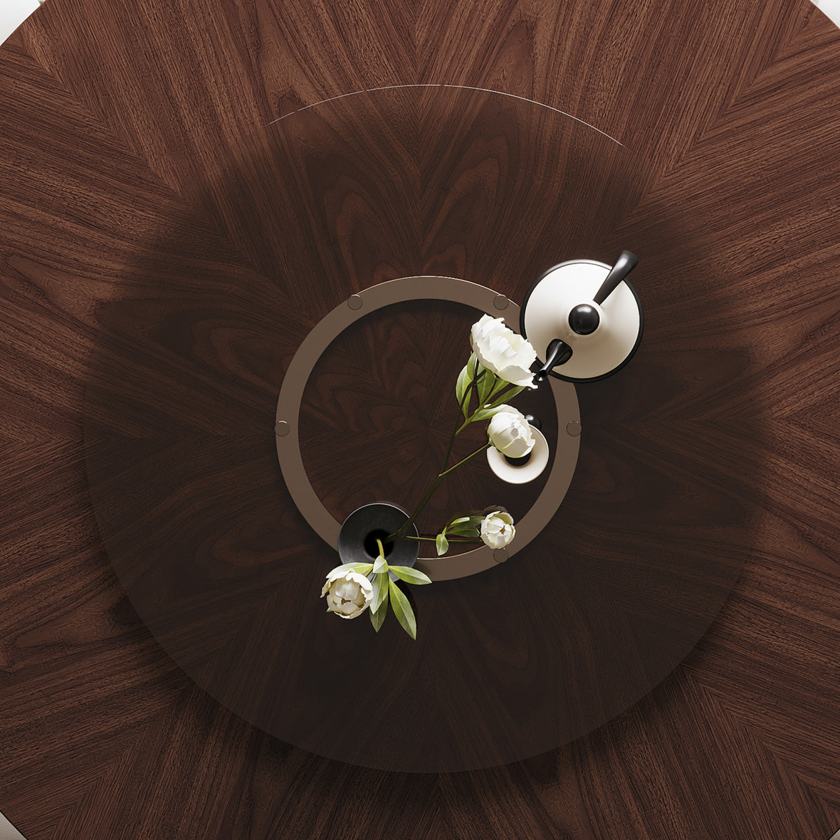 Modern European furniture - Wabi-Sabi Walnut Round Dining Table - www.oroa.com
