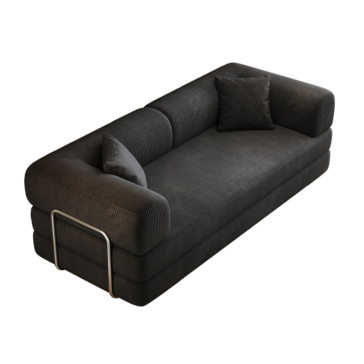 Modern European furniture - Black Corduroy Convertible Floor Sofa Bed - www.oroa.com