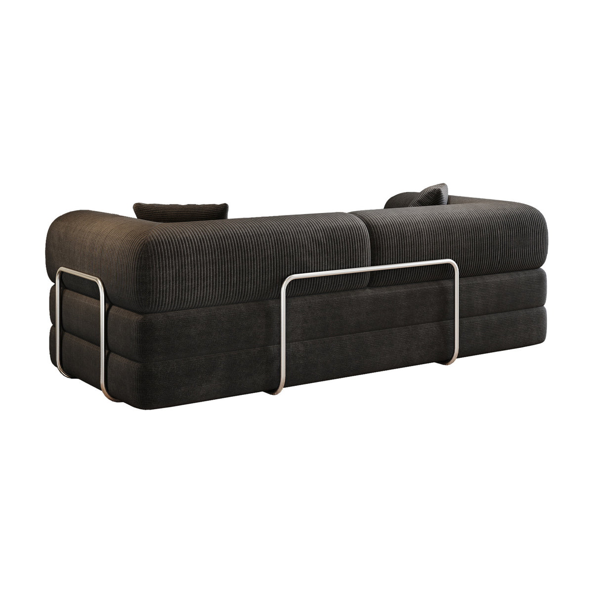 Modern European furniture - Black Corduroy Convertible Floor Sofa Bed - www.oroa.com