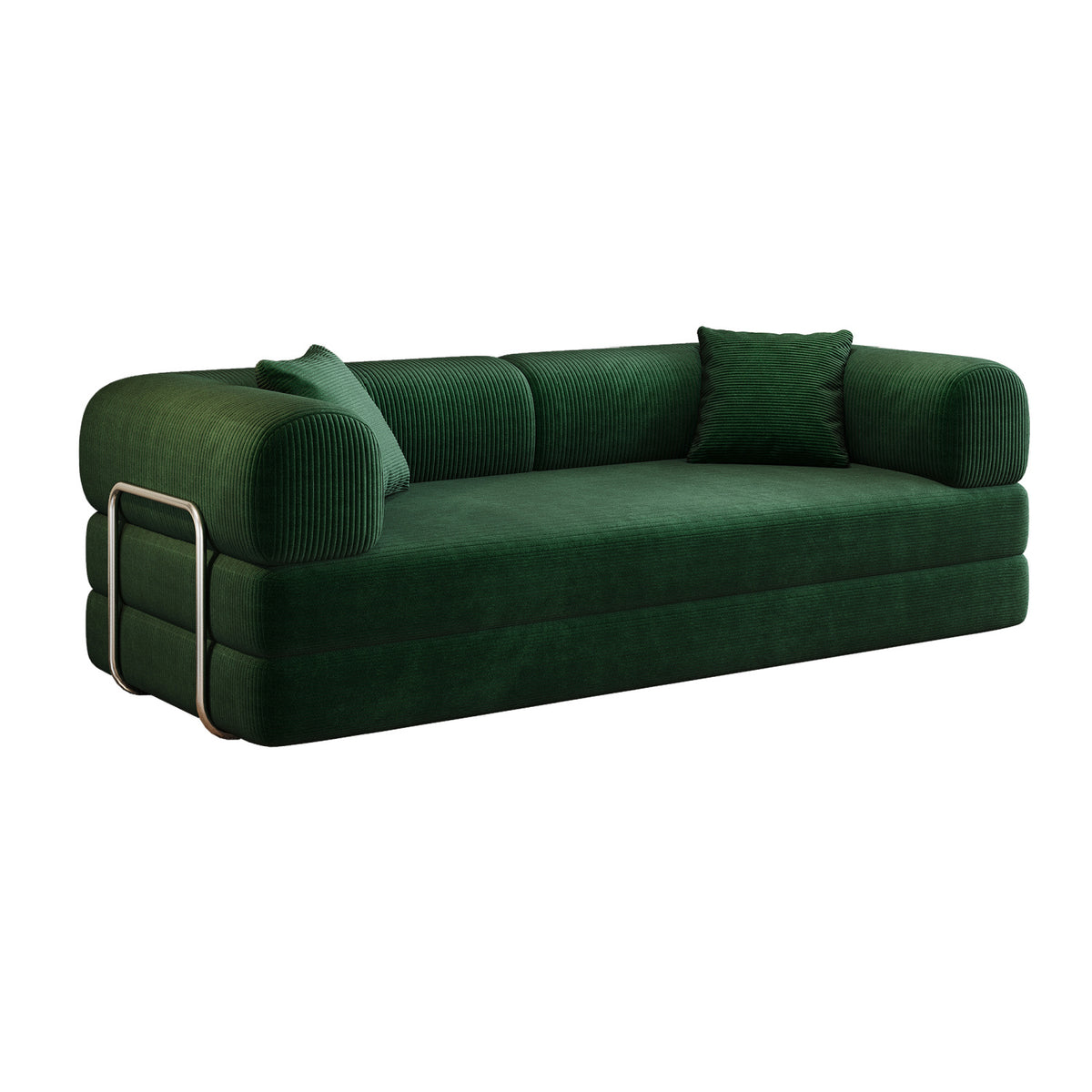 Green Corduroy Convertible Floor Sofa Bed | OROA