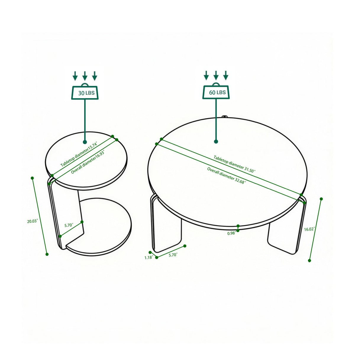 Stone Base Coffee Tables (2) | OROA