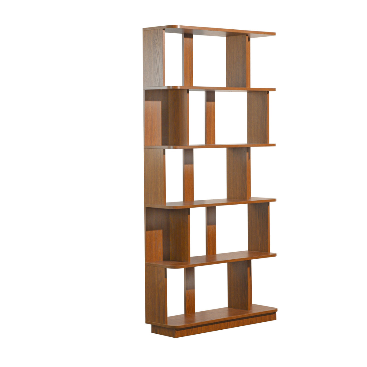 Modern European furniture - 5-Tier Brown Oak Bookcase - www.oroa.com