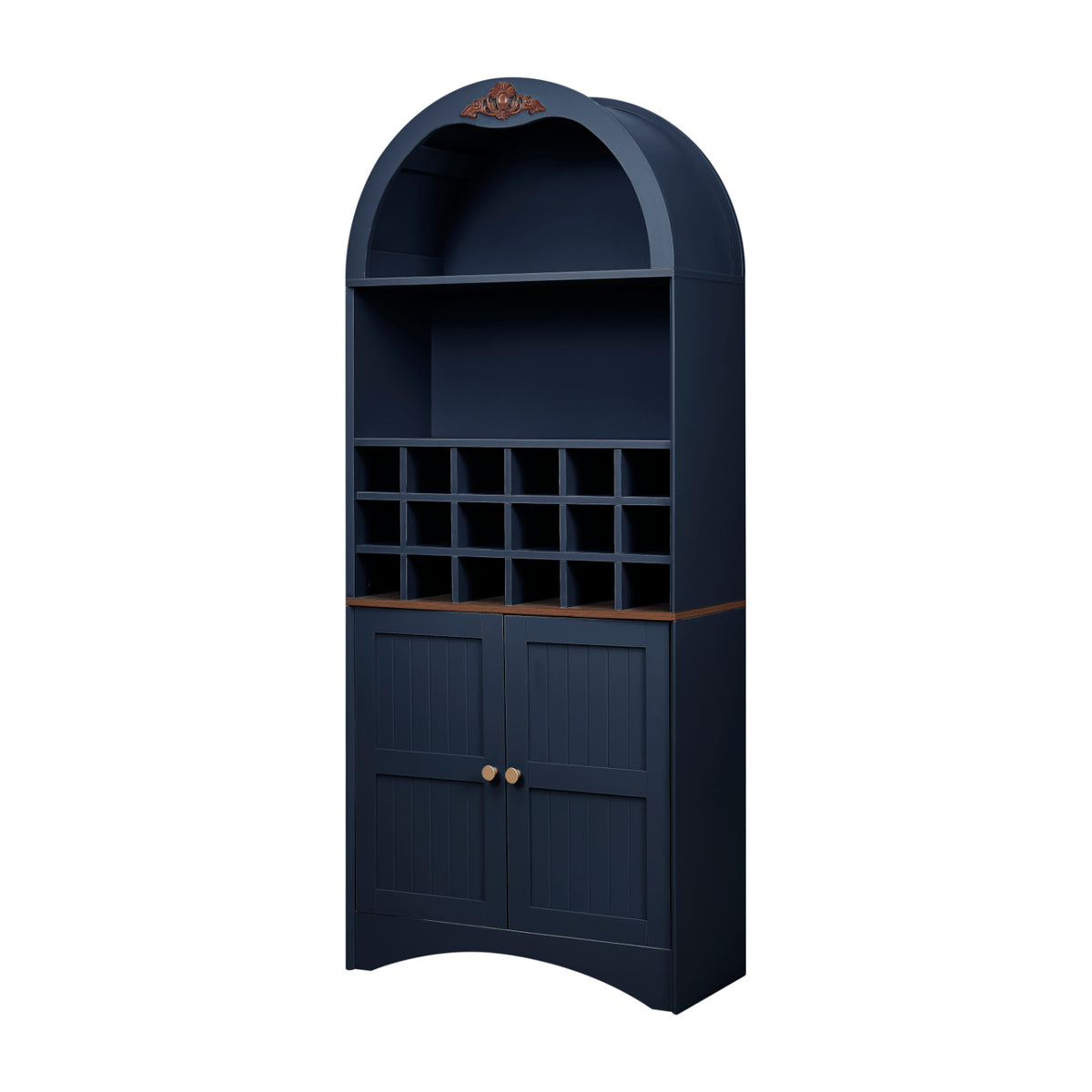 Modern European furniture - Arched Wood Wine Cabinet with Adjustable Shelves - www.oroa.com