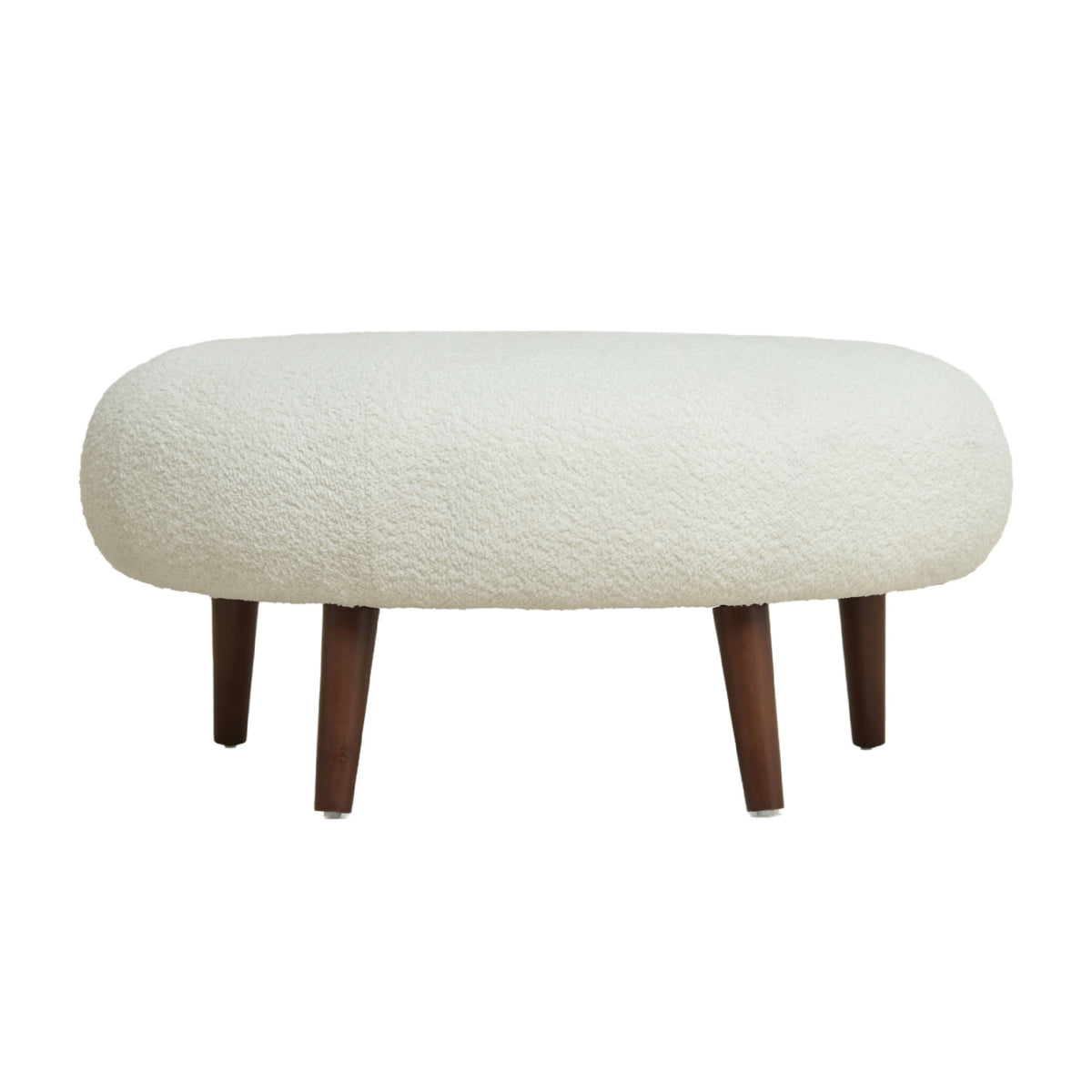 Nordic White Chenille Bucket Chair with Ottoman | OROA