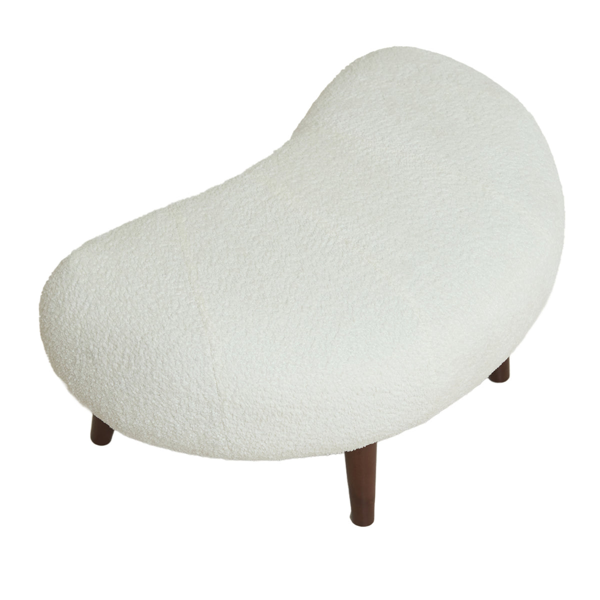 Nordic White Chenille Bucket Chair with Ottoman | OROA