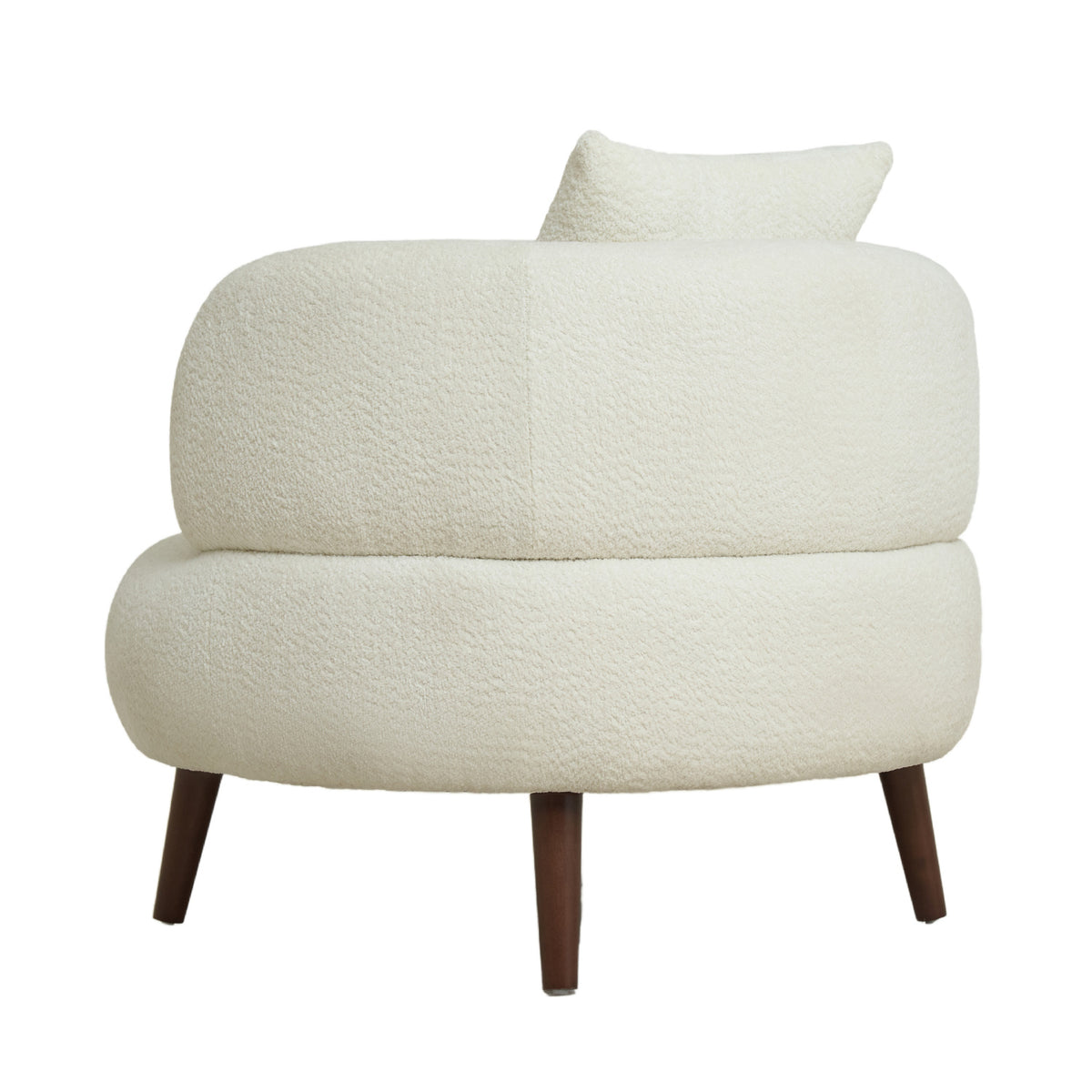 Nordic White Chenille Bucket Chair with Ottoman | OROA
