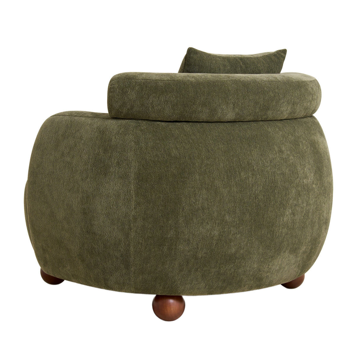 Nordic Olive Green Chenille Bucket Club Chair | OROA