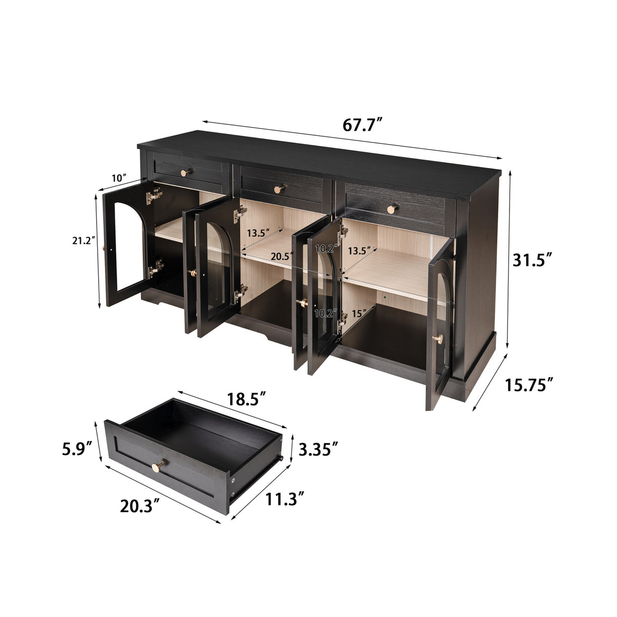 Modern Glass Door Sideboard | OROA