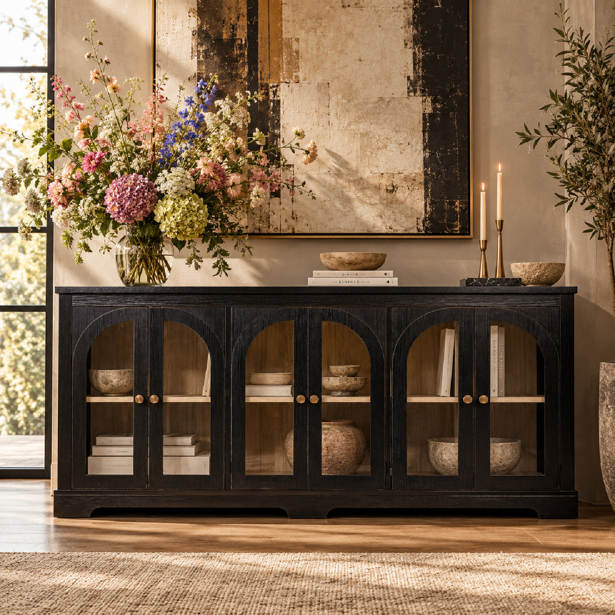 Modern European furniture - Modern Arched Glass Sideboard - www.oroa.com