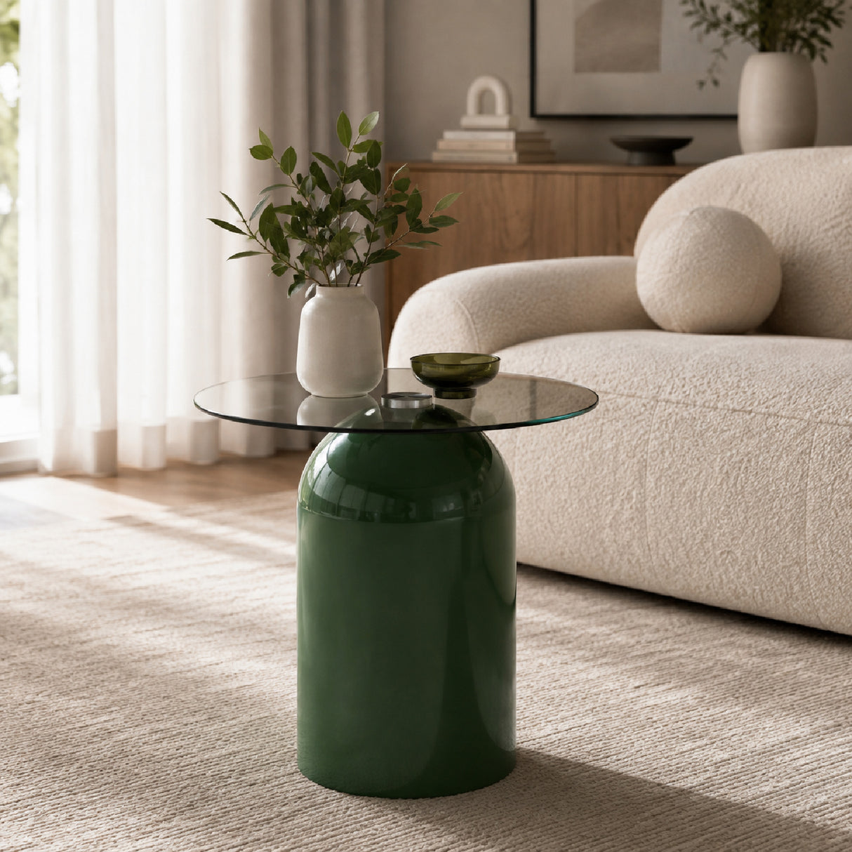 Round Tempered Glass Top Coffee Table | OROA