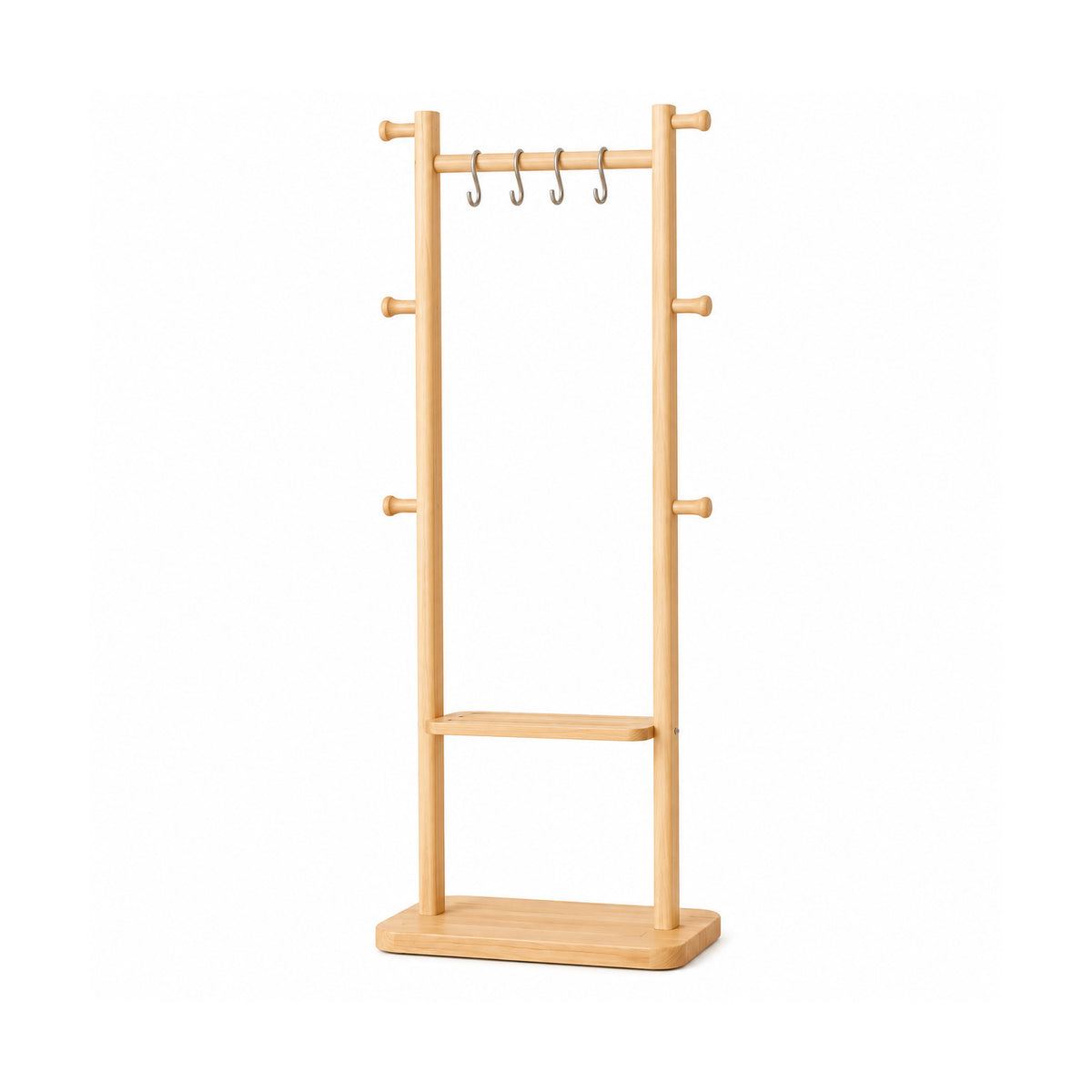 Natural Solid Wood Coat Rack | OROA