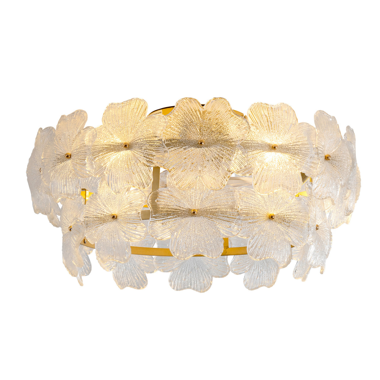 Floral Glass Ceiling Lamp with Fan | OROA
