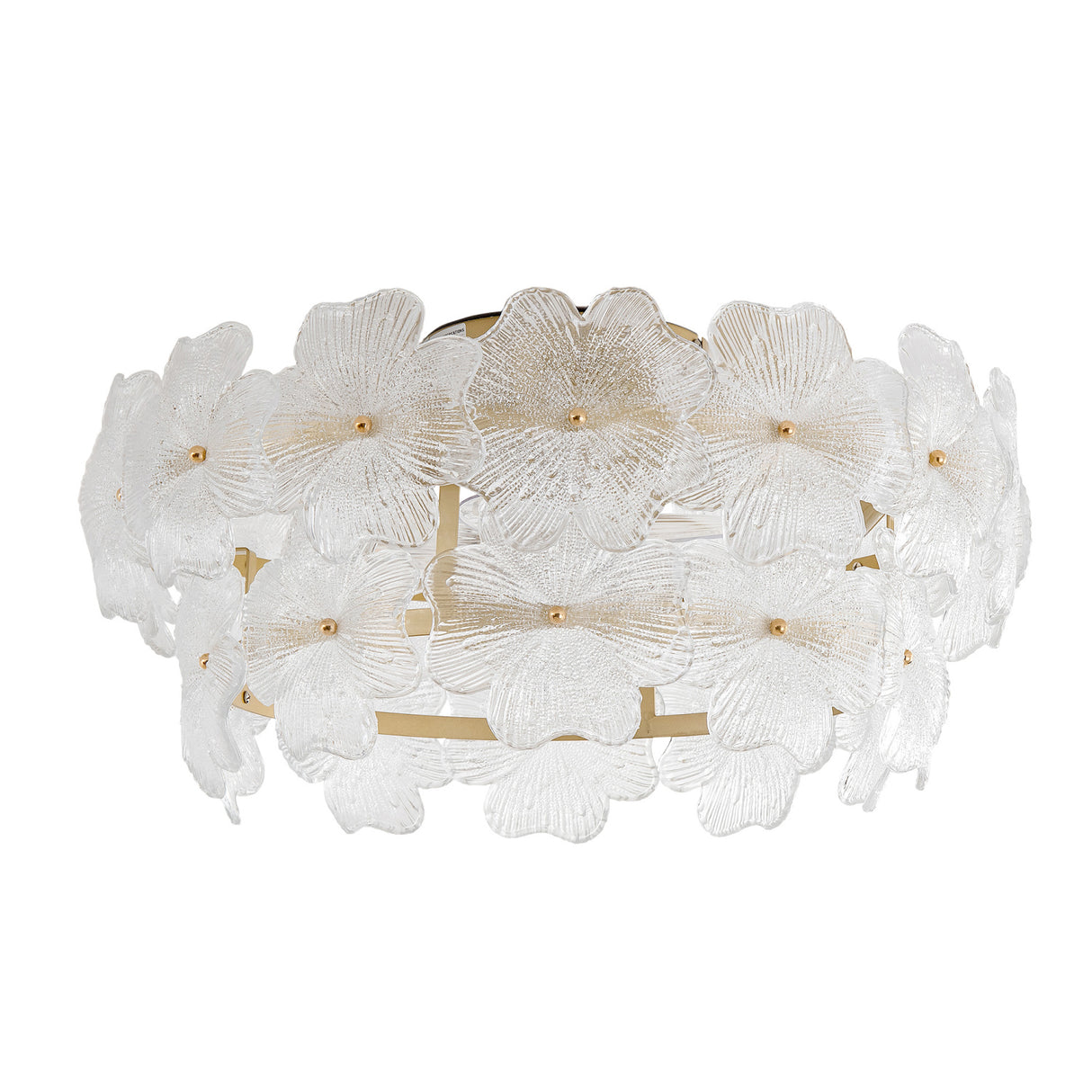 Floral Glass Ceiling Lamp with Fan | OROA