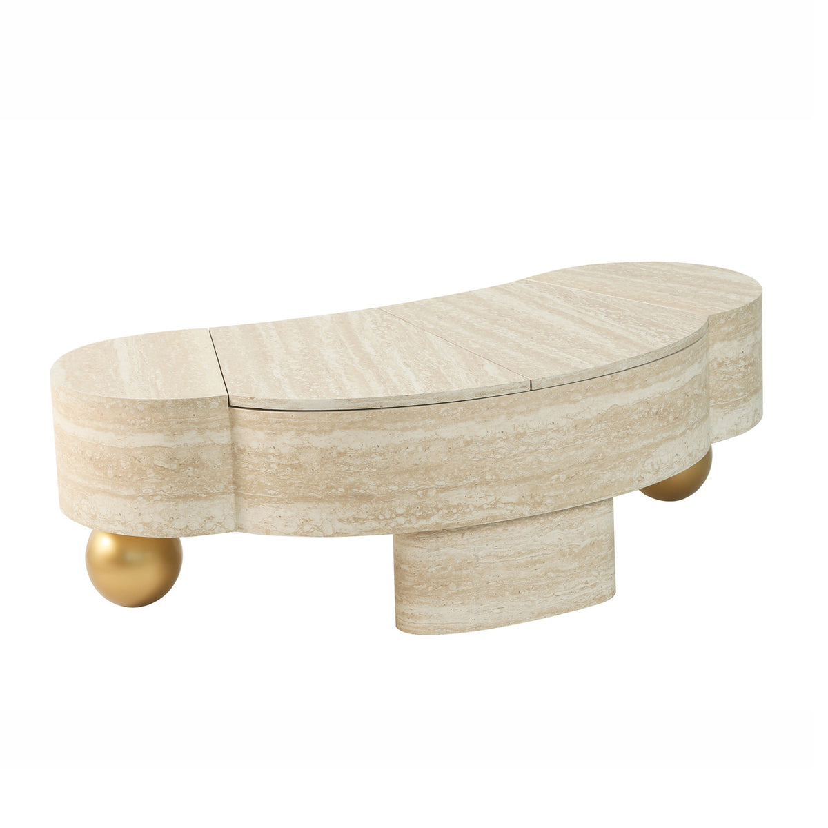 Modern European furniture - Faux Travertine Modern Irregular Coffee Table - www.oroa.com
