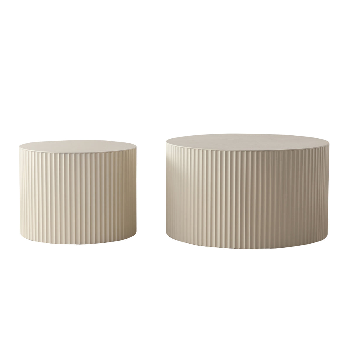 Wave Stripe Modern Drum Nesting Coffee Table Set (2) | OROA