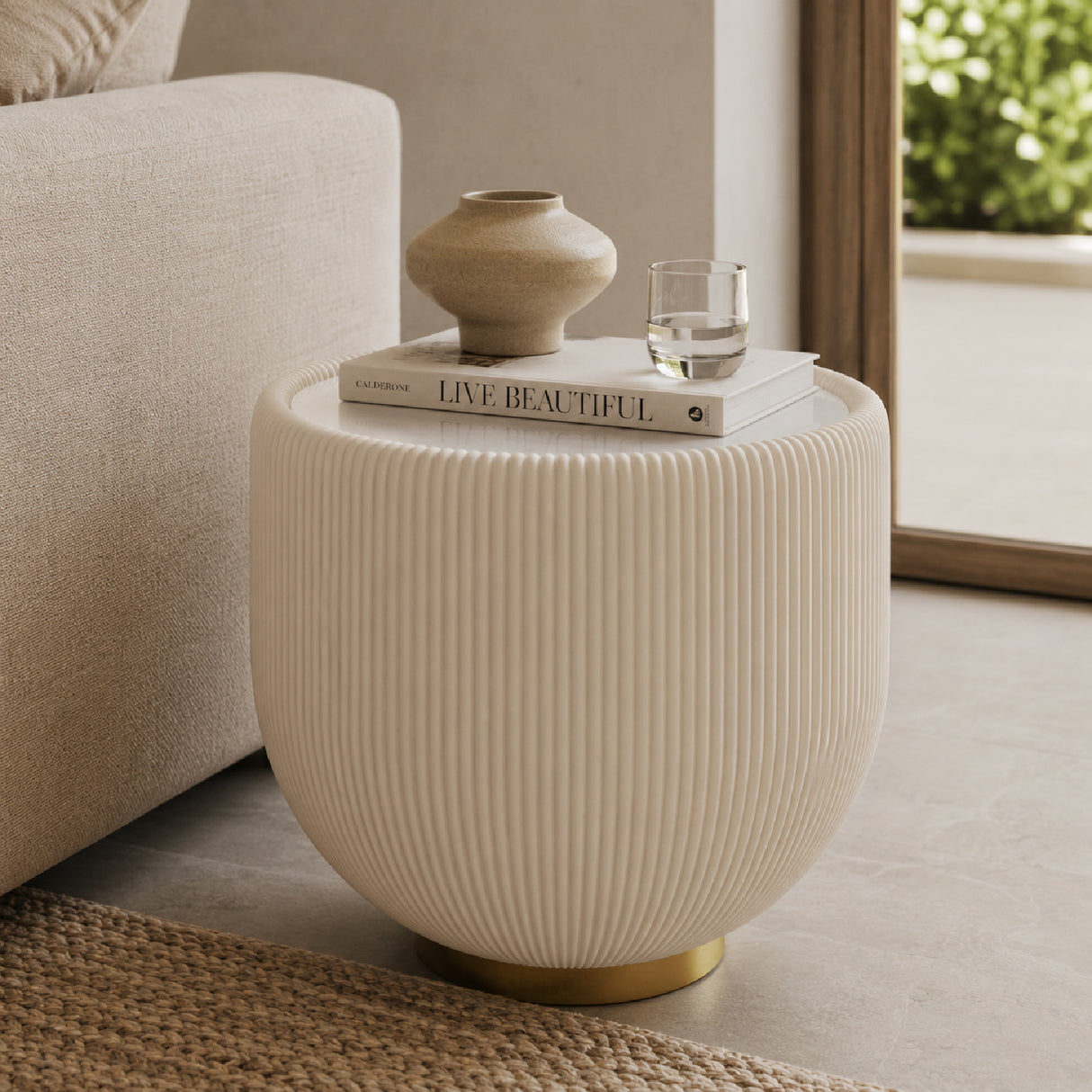 Round Sintered Stone Side Table | OROA